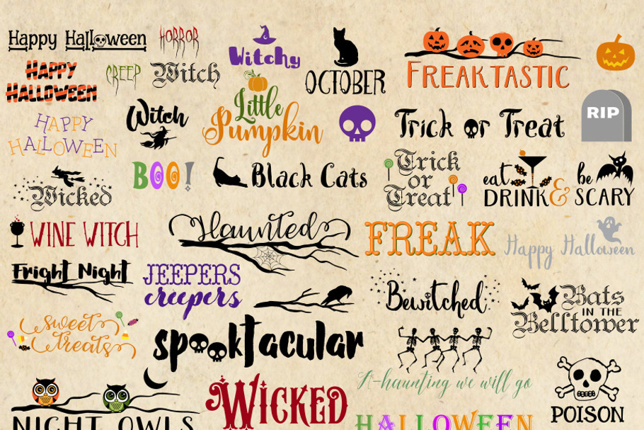 Halloween Typography Word Art