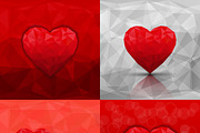 Set of backgrounds with hearts