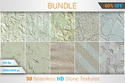 30 Seamless Stone HD Textures Bundle