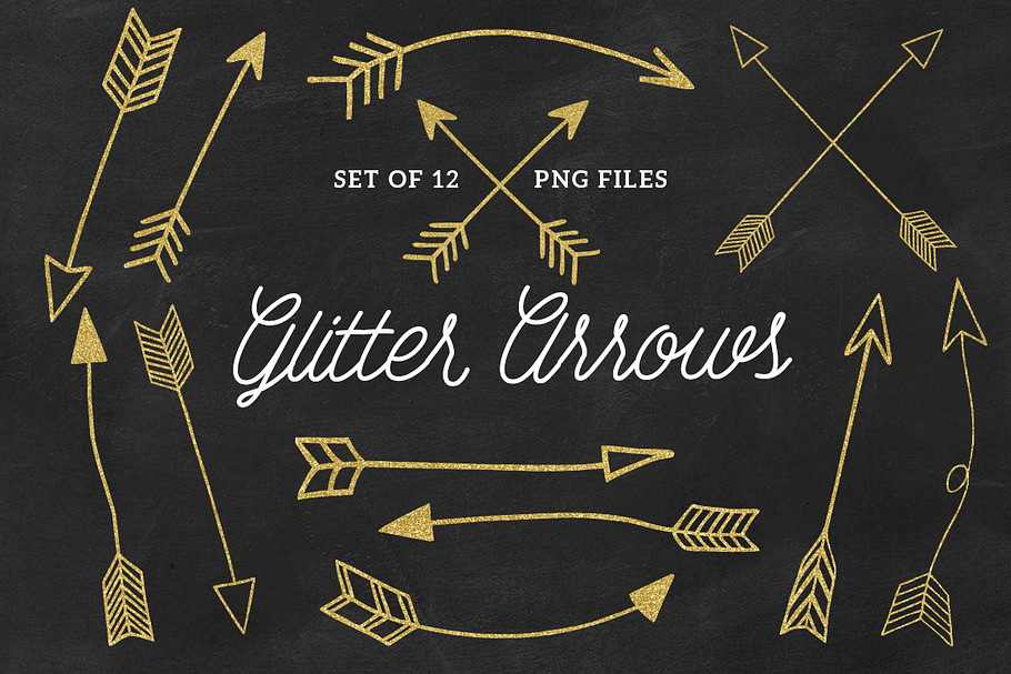 Hand Drawn Glitter Arrows in Illustrations - product preview 8