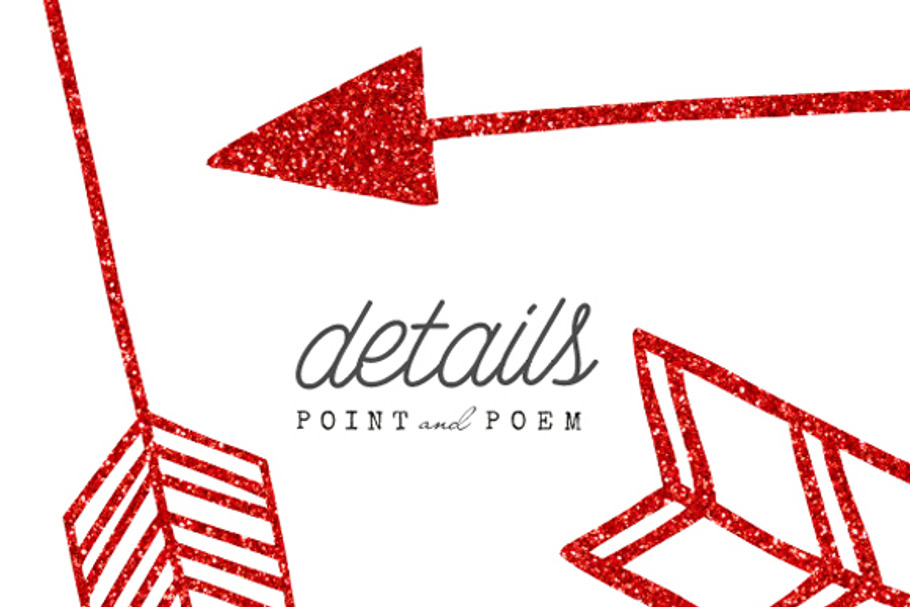 Hand Drawn Red Glitter Arrows in Illustrations - product preview 8