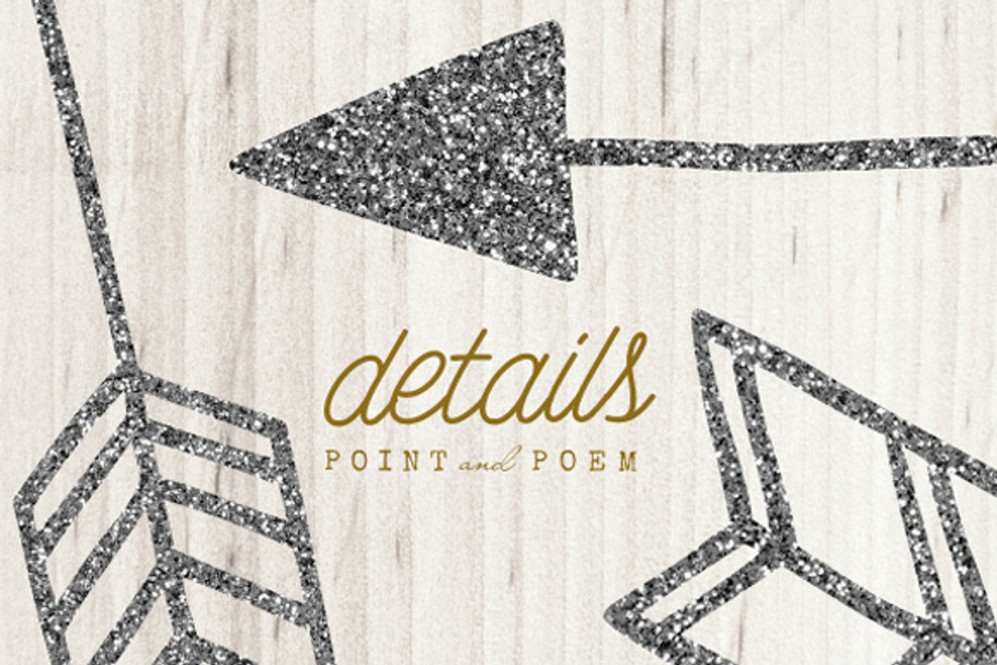 Hand Drawn Silver Glitter Arrows in Illustrations - product preview 8