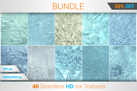 40 Ice Seamless HD Textures Bundle in Textures - product preview 4