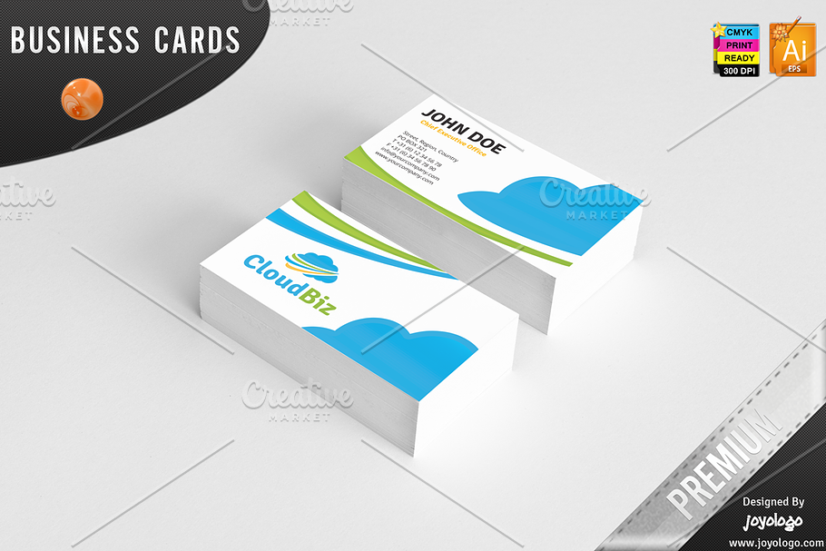 IT Cloud Service Business Cards in Business Card Templates - product preview 8