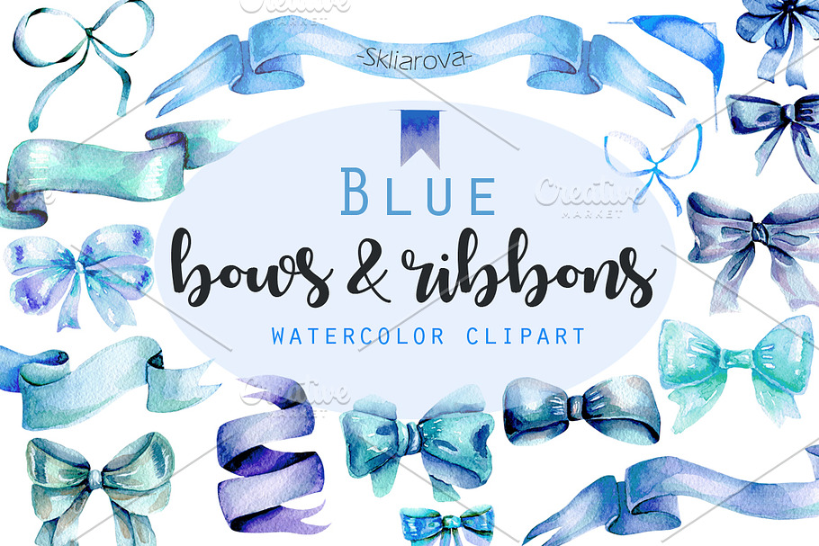 Blue Bows & Ribbons clipart