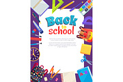 Back to School Poster with Place for Text in Frame