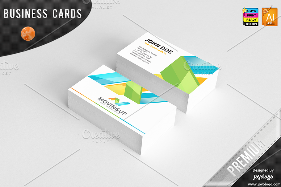 3D Arrows Marketing Business Cards in Business Card Templates - product preview 8