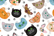 Cat face vector background