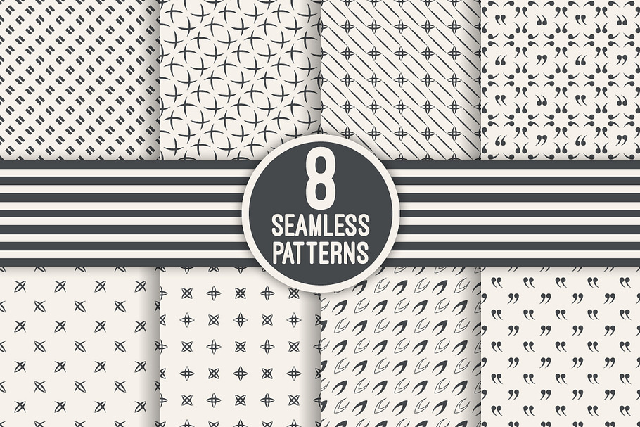 Collection of seamless patterns in Patterns - product preview 8