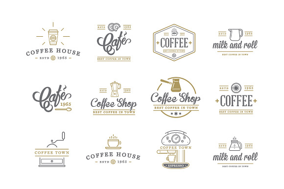 Awesome Coffee Icons and Logo Set in Hipster Icons - product preview 3