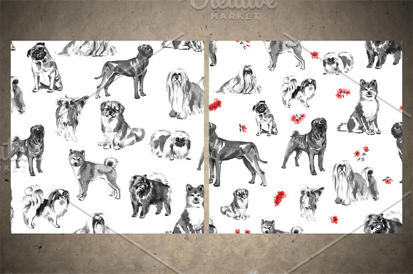 Oriental Dogs Sumi-e in Illustrations - product preview 14