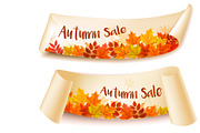 Two Autumn Sale Banners. Vector