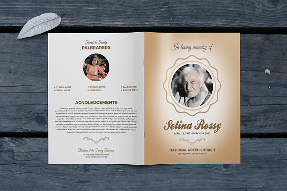 Funeral Program Template in Brochure Templates - product preview 1