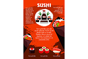 Vector poster for Japanese sushi restaurant