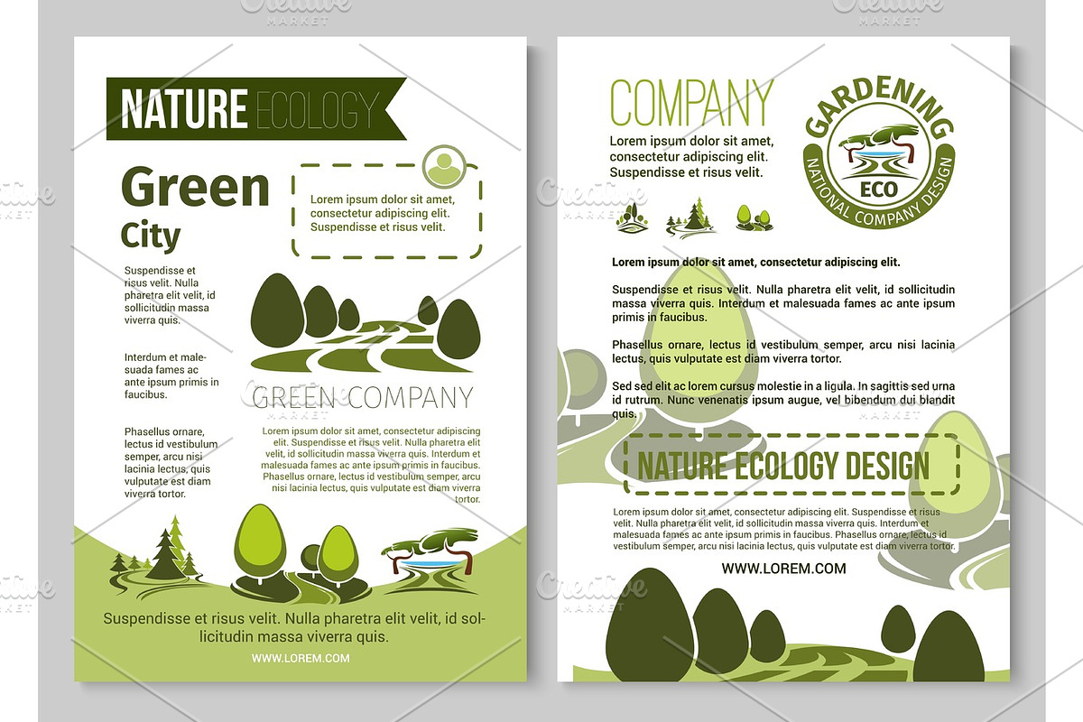Vector brochure for nature eco gardening in Illustrations - product preview 8