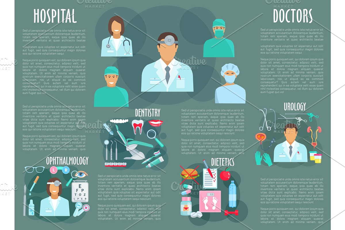 Vector poster of medical hospital personnel in Illustrations - product preview 8