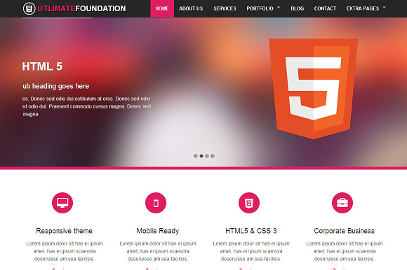 Foundation 4 Business Theme 5 in 1 in Website Templates - product preview 1