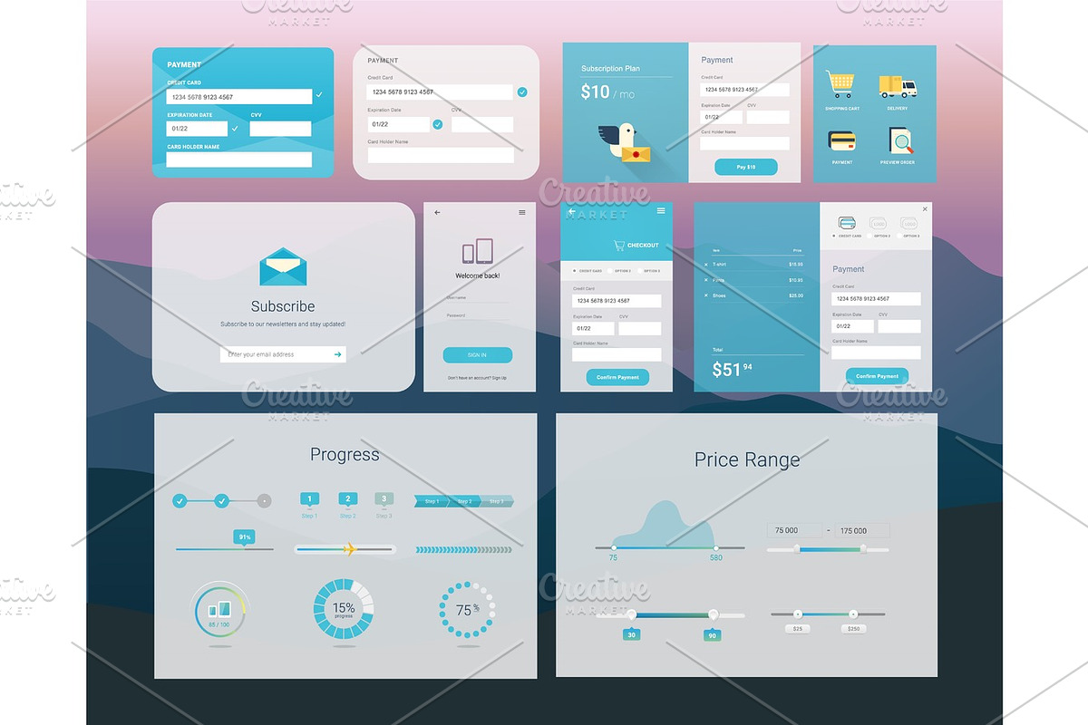 UI interface design in Illustrations - product preview 8