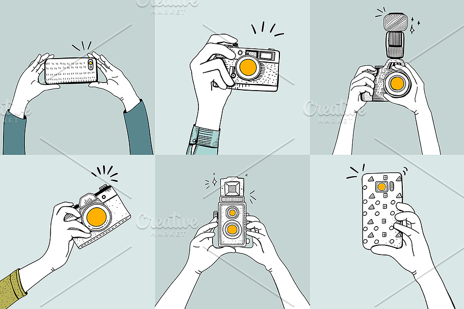 Vector of hand holding gadgets in Illustrations - product preview 8