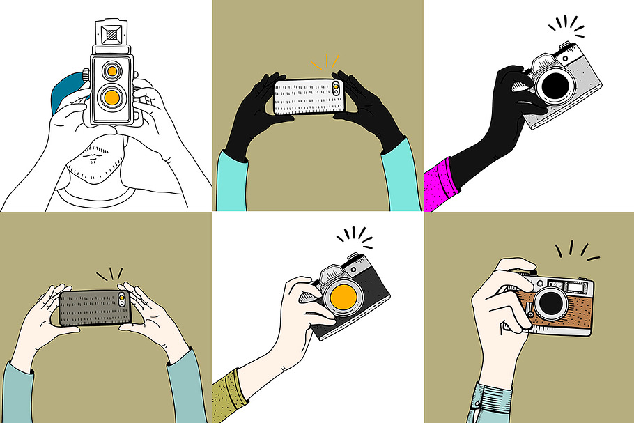 Vector of hands holding gadgets in Illustrations - product preview 8