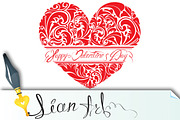 Red ornamental floral heart