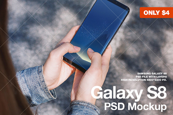 New Modern Galaxy S8 Street Mockup in Mobile & Web Mockups - product preview 1