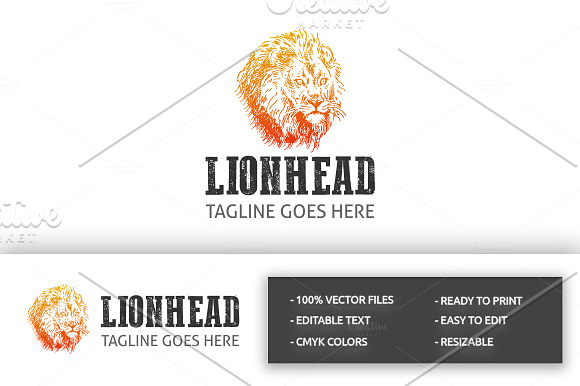 Lion Head Logo in Logo Templates - product preview 3