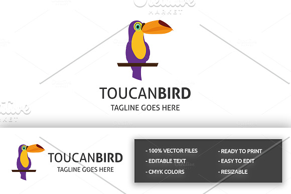 Toucan Bird Logo in Logo Templates - product preview 3