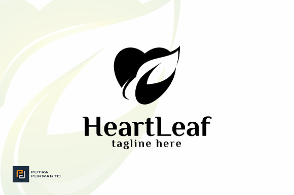 Heart Leaf - Logo Template in Logo Templates - product preview 1