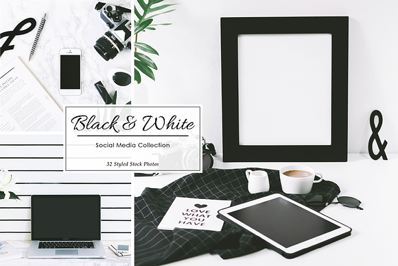 Black & White Styled Stock Photos in Mobile & Web Mockups - product preview 3