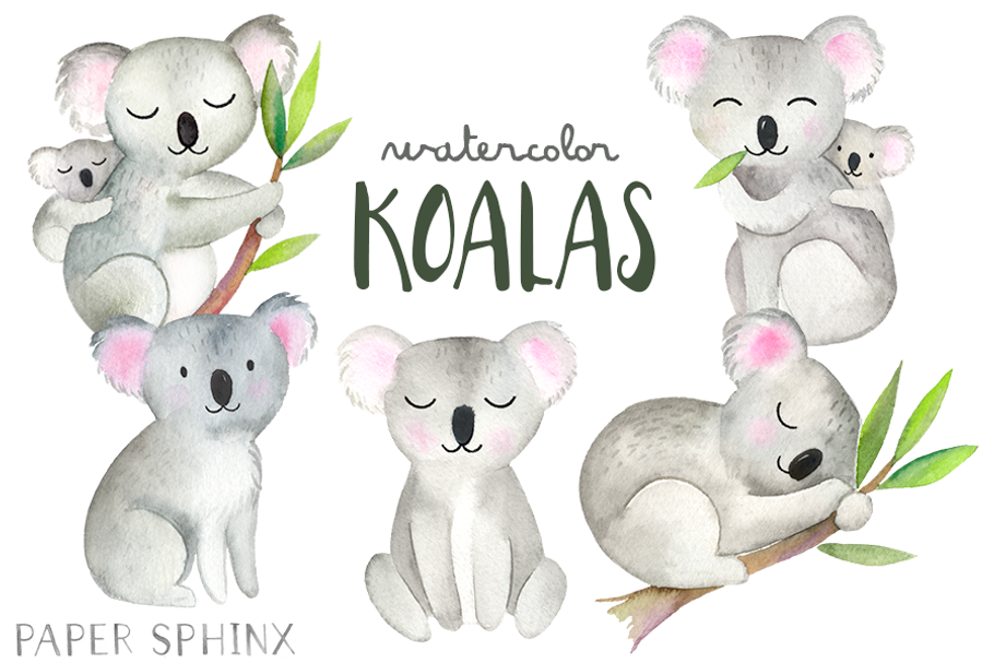 Watercolor Koalas Pack