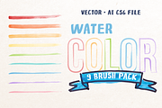 Watercolor 9 Brush Pack