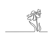One line Drawing of beautiful flower