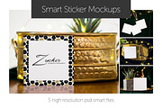 Square Sticker Smart Mockups 