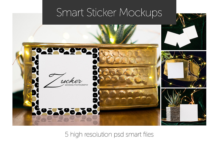 Square Sticker Smart Mockups  in Product Mockups - product preview 8