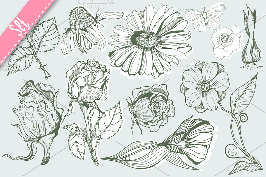 Floral set. in Illustrations - product preview 8