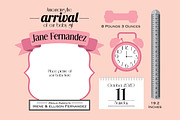 baby girl announcement card template