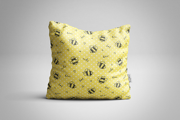 Hand drawn bees, patterns set in Patterns - product preview 2