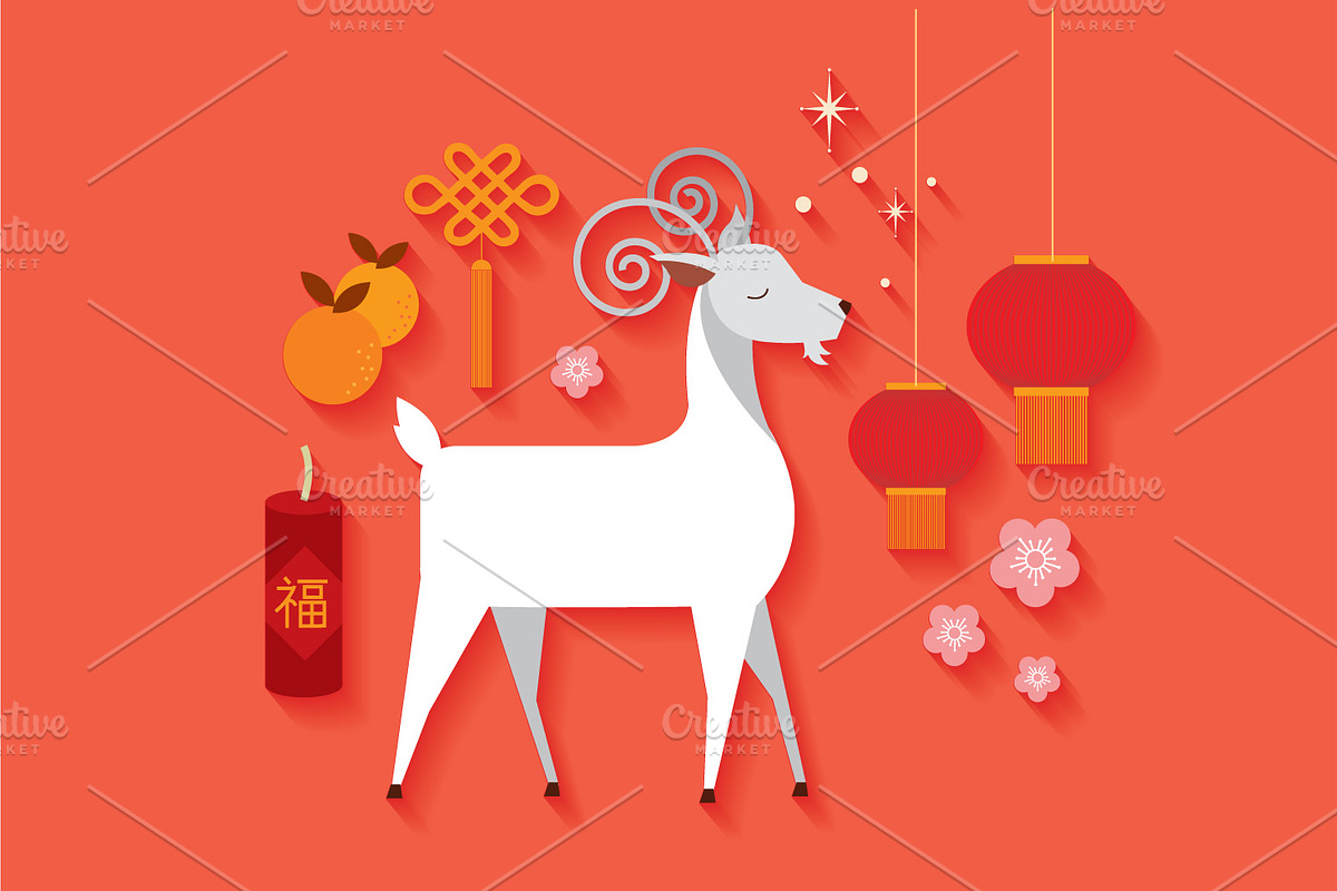 chinese new year of the goat in Graphics - product preview 8