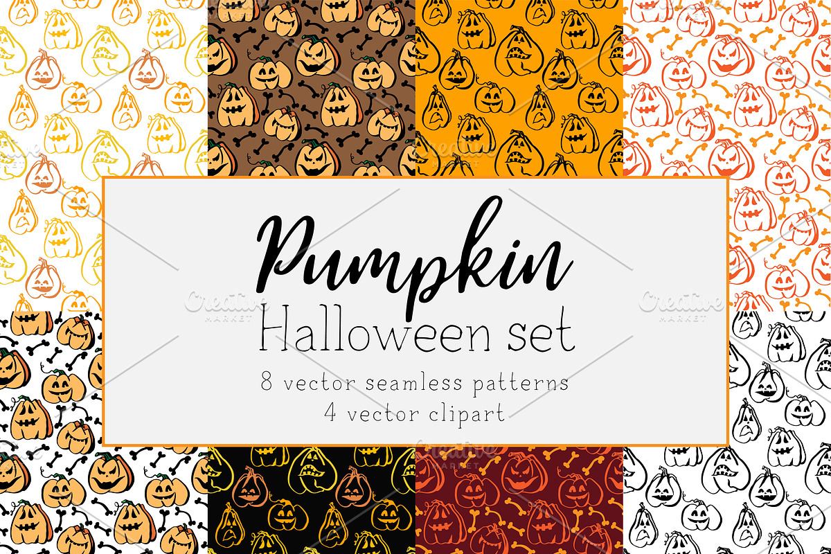 Vector texture "Pumpkin. Halloween" in Textures - product preview 8