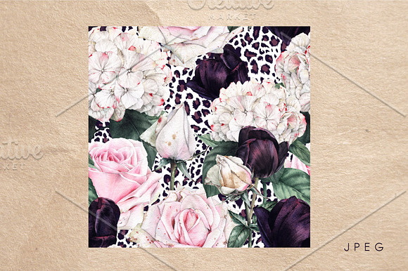 Patterns of roses, hydrangea, tulips in Patterns - product preview 2