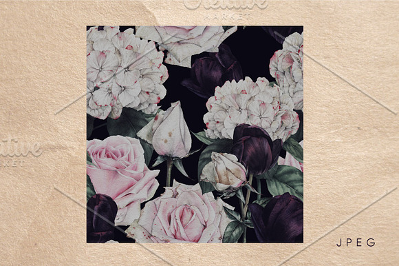 Patterns of roses, hydrangea, tulips in Patterns - product preview 4
