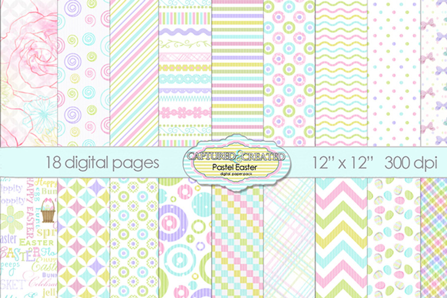 18 Easter/Springtime Pastel Papers in Objects - product preview 8