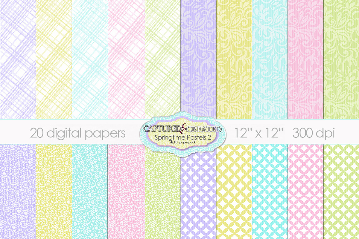 20 Springtime Pastel Papers.Set 2 in Objects - product preview 8