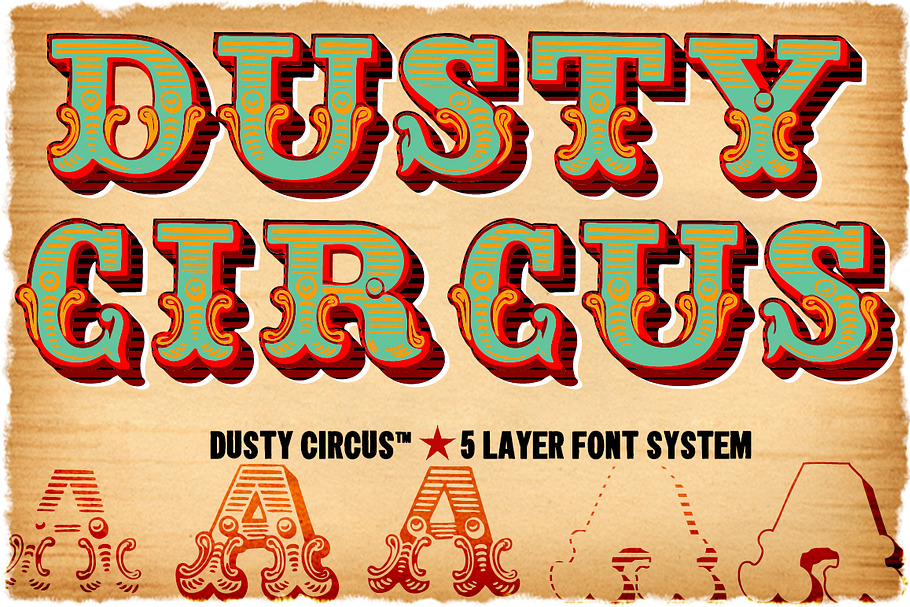 Dusty Circus™ 5 Layer Font System
