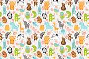 Cute animals collection+pattern