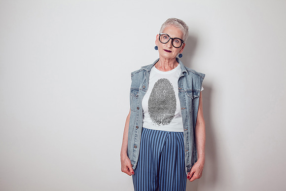 Old Woman T-Shirt Mock-Up in Product Mockups - product preview 16
