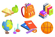 Collection of School-Related Objects Illustration