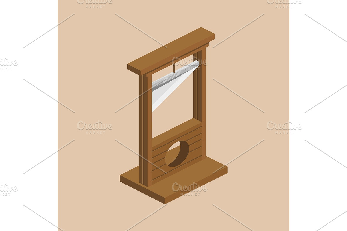 Guillotine isometric vector illustration in Objects - product preview 8