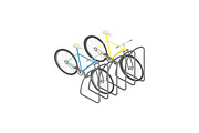Bicycle parking isometric vector illustration